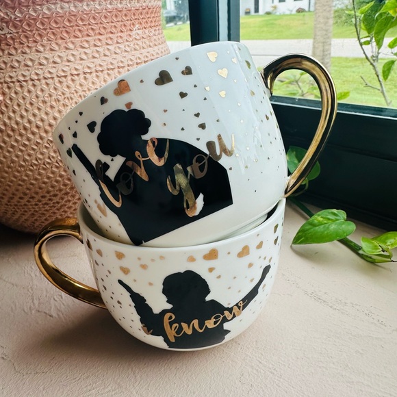 Star Wars Princess Leia & Han Solo Gold Foil Mug Set - Picture 9 of 9